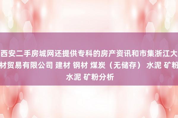 西安二手房城网还提供专科的房产资讯和市集浙江大象建材贸易有限公司 建材 钢材 煤炭(无储存) 水泥 矿粉分析